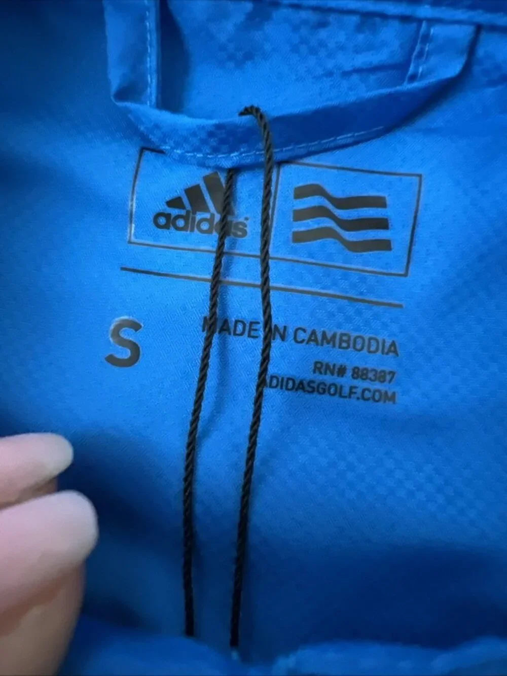 Adidas Windbreaker Shirt Blue Quarter Zip Short Sleeve Mens Small New